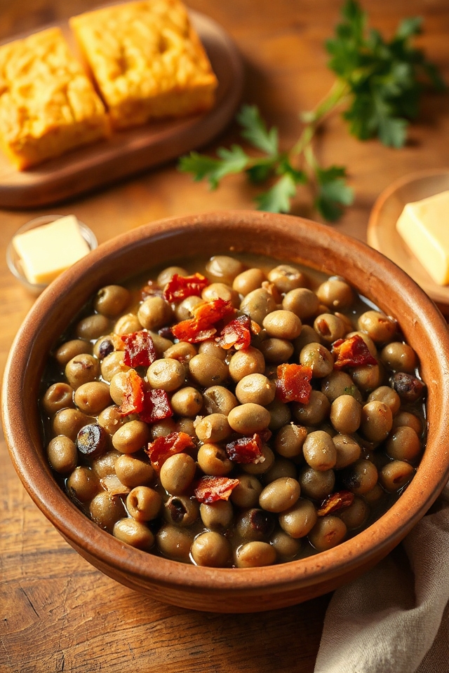 bacon infused black eyed peas