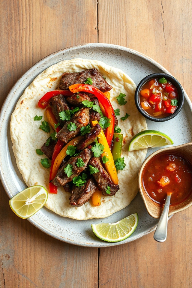 cilantro lime steak fajitas