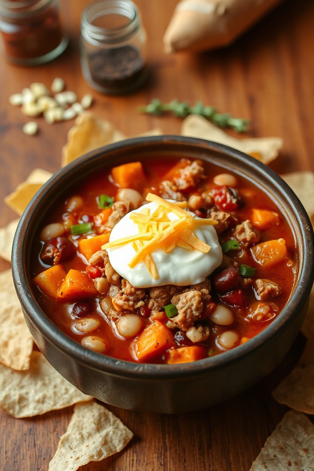 cozy slow cooker turkey chili