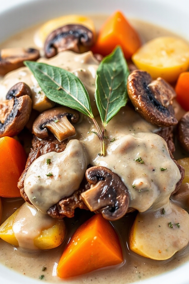 creamy mushroom slow cooker steak