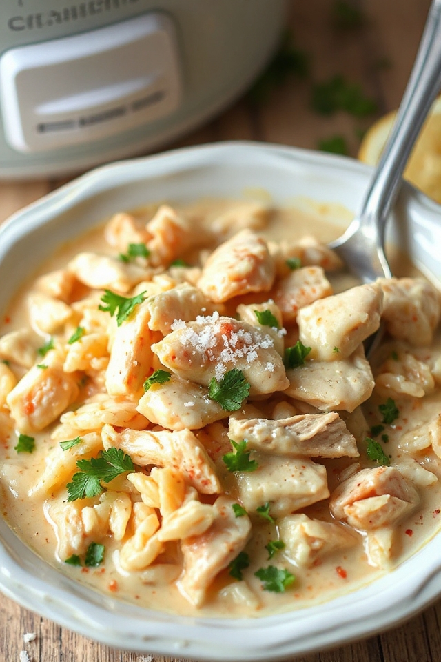 creamy slow cooker chicken rice