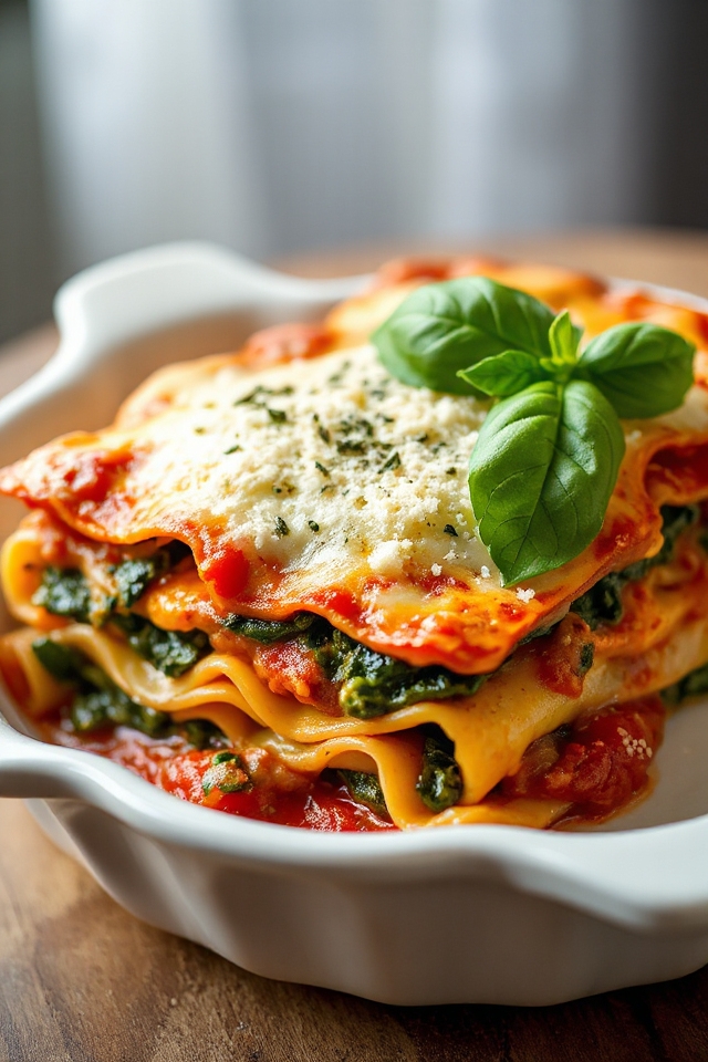 creamy spinach slow cooker lasagna