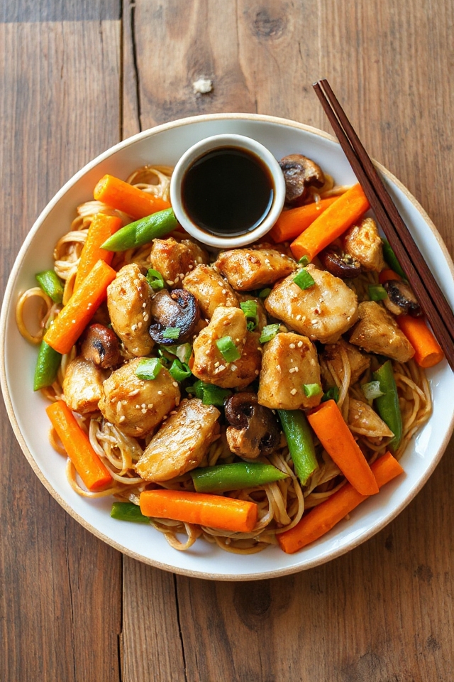 ginger infused chicken chow mein