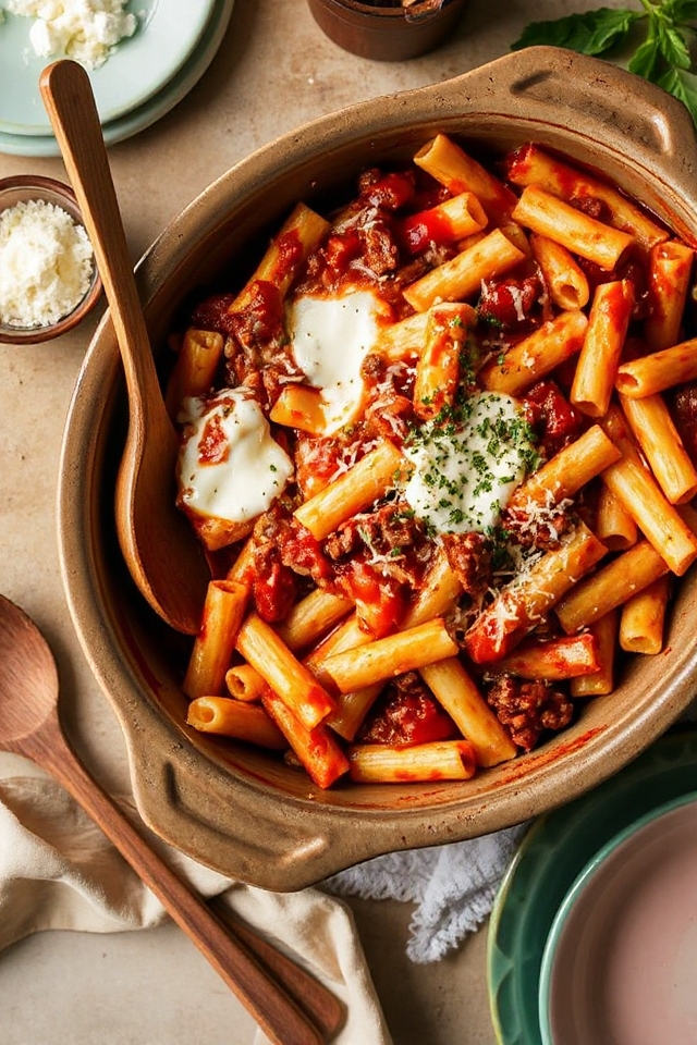 hearty slow cooker ziti