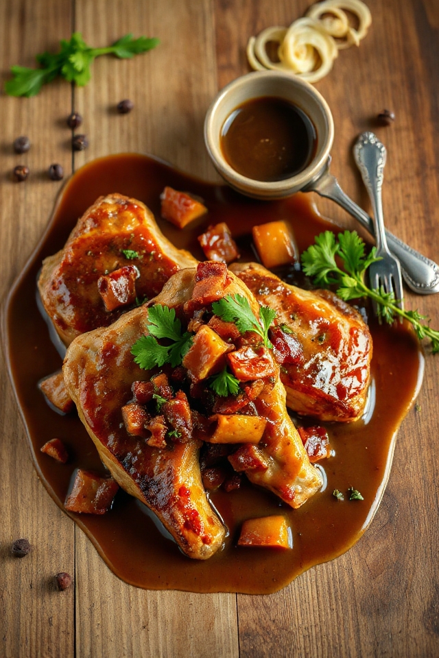 pork chops with bacon glaze