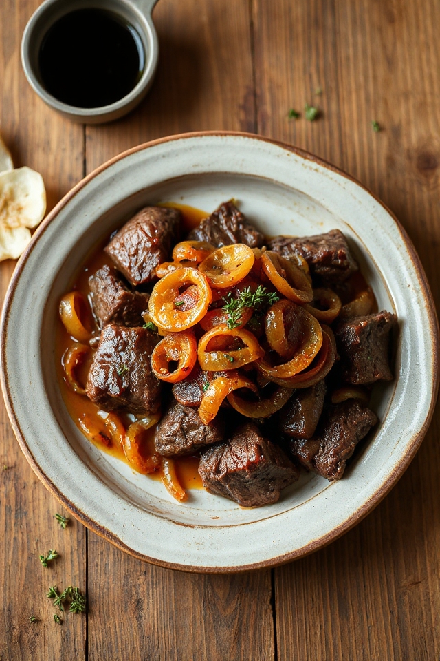 savory beef with onions