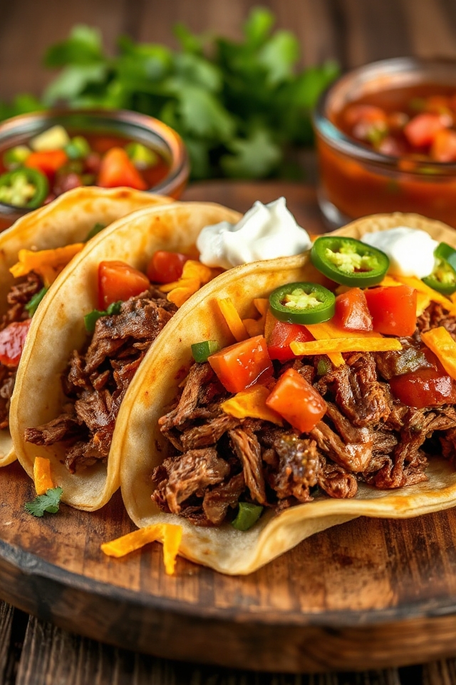 slow cooked beef tacos