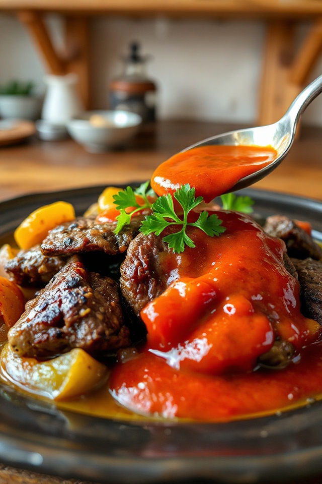 slow cooked tender steak