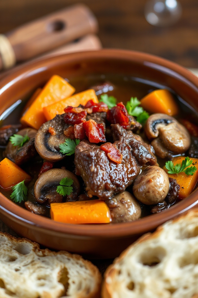 slow cooker beef bourguignon recipe