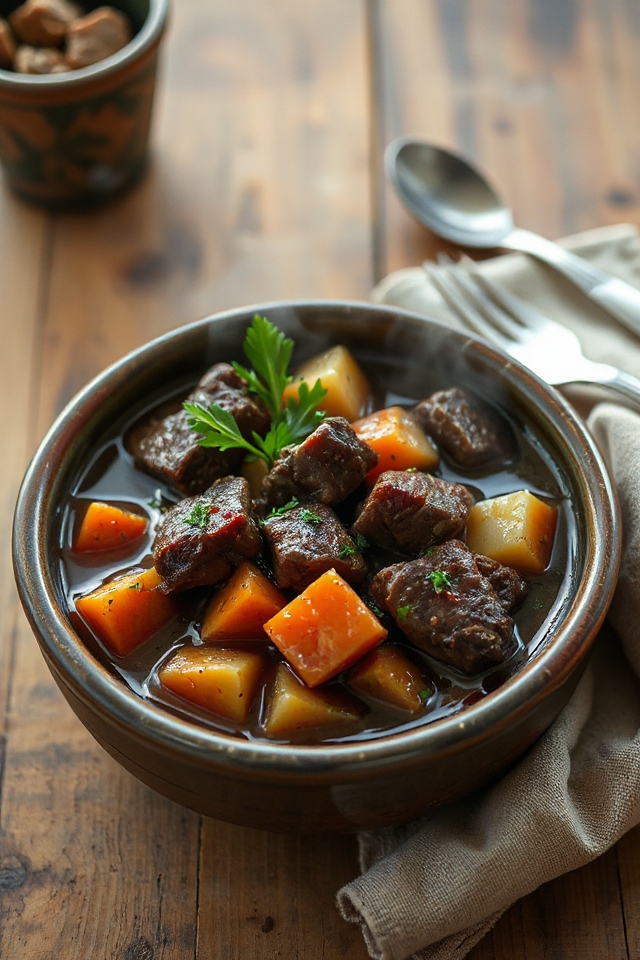 slow cooker beef stew preparation