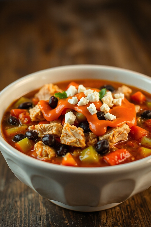 slow cooker buffalo chicken chili