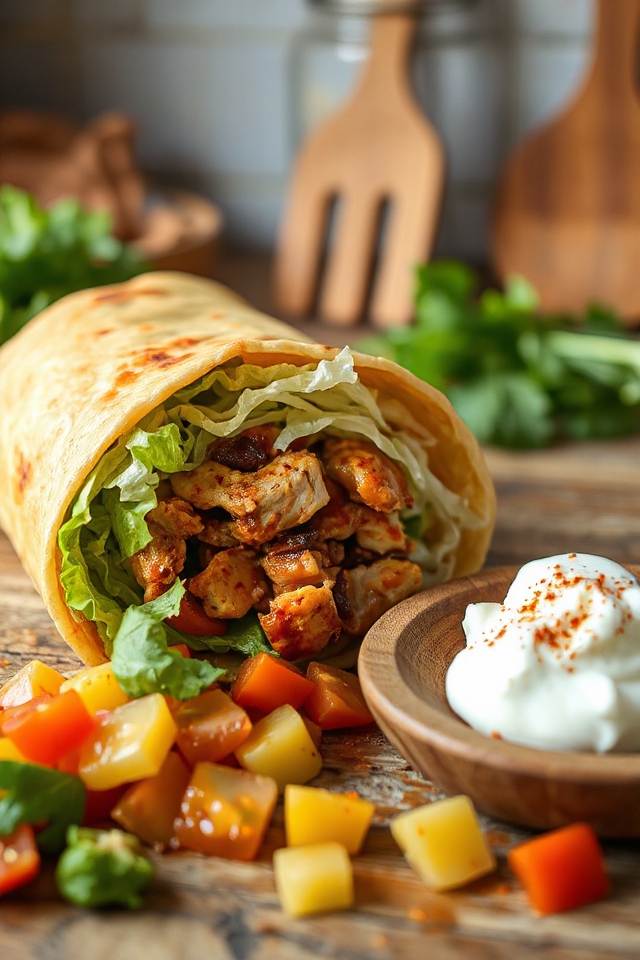 slow cooker chicken burritos