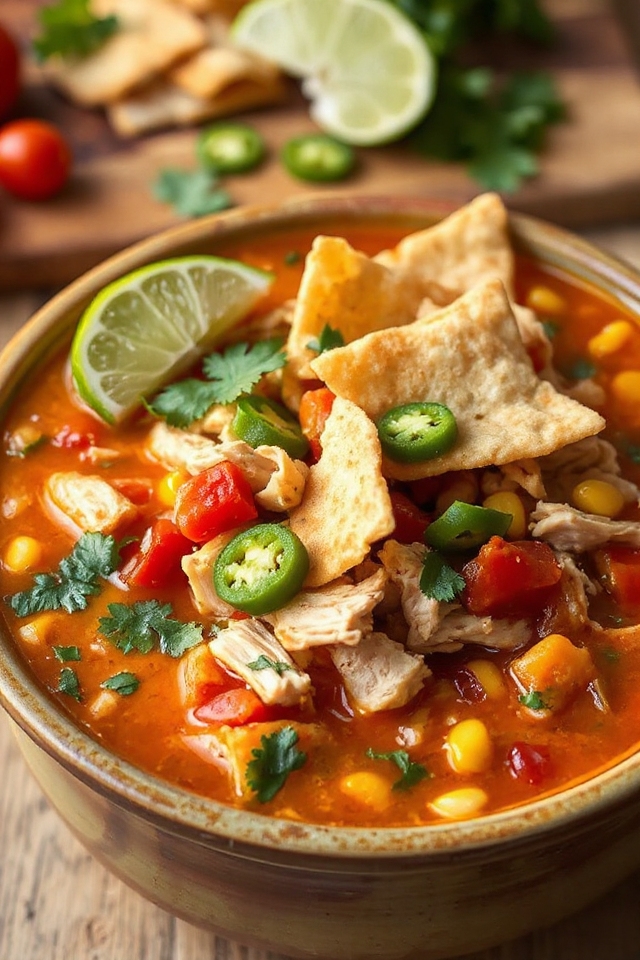 slow cooker chicken tortilla soup