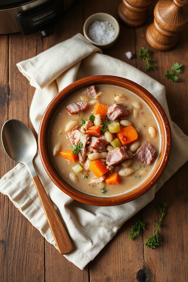 slow cooker ham beans