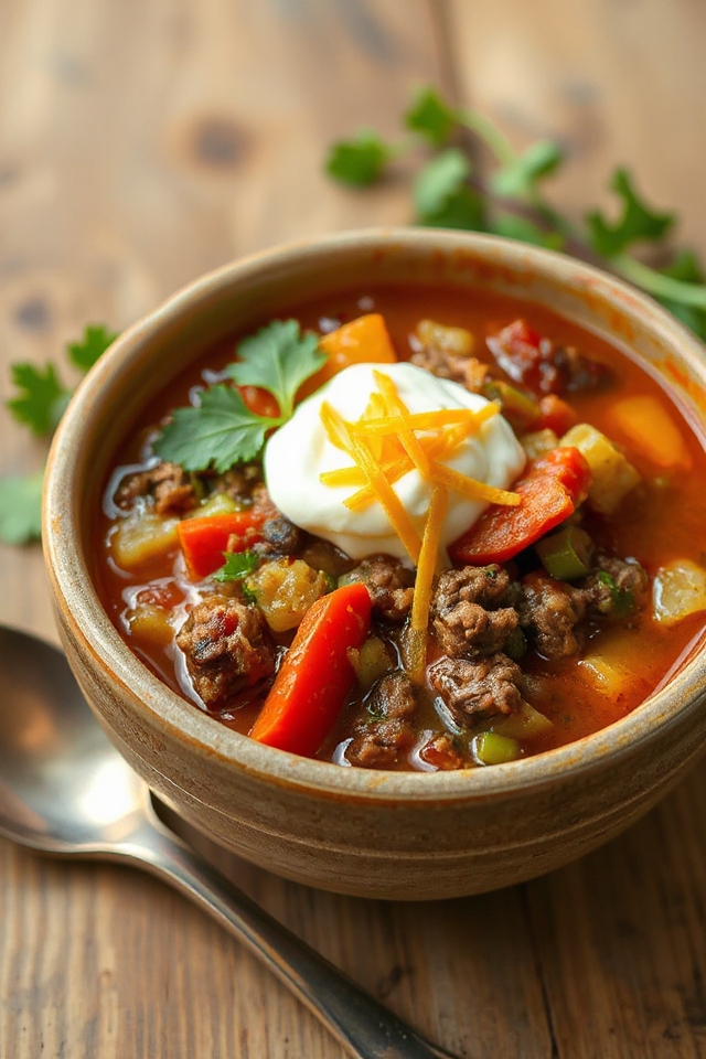 slow cooker hamburger soup