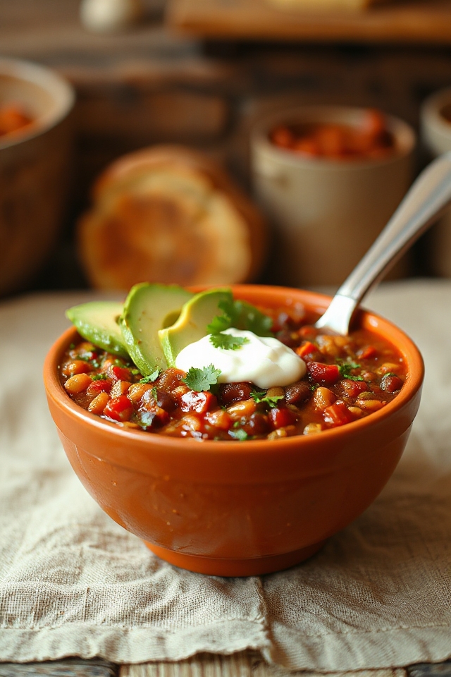 slow cooker lentil chili recipe