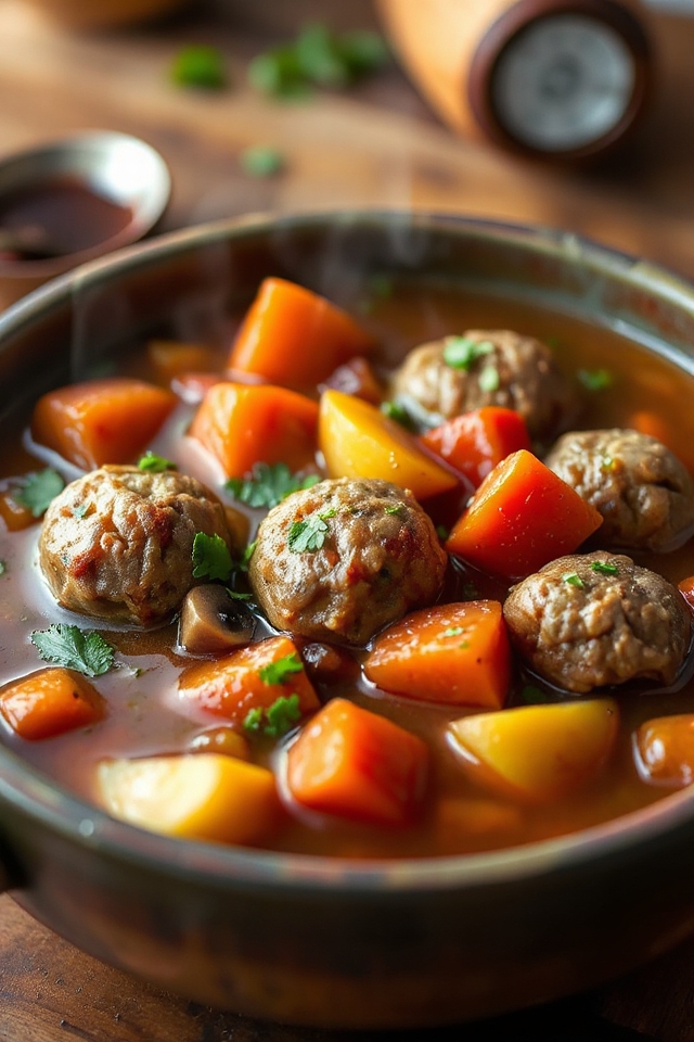 slow cooker meatball stew