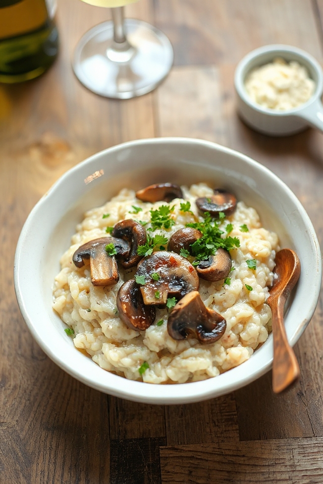 slow cooker mushroom risotto