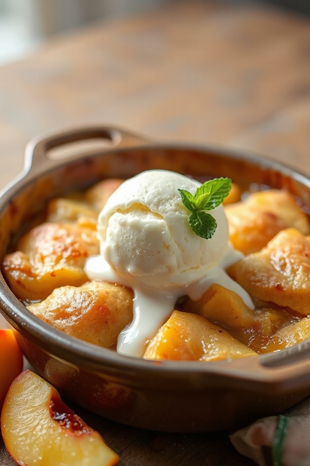 slow cooker peach cobbler recipe