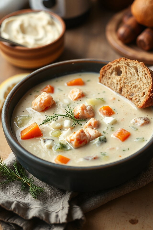 slow cooker salmon chowder recipe