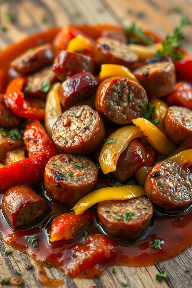 slow cooker sausage and peppers