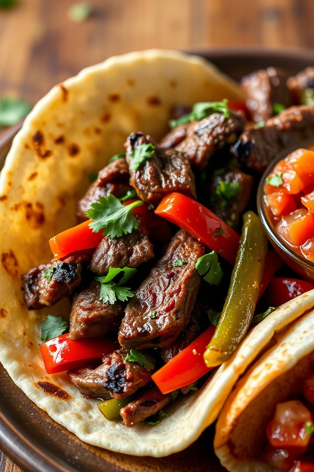 slow cooker steak fajitas