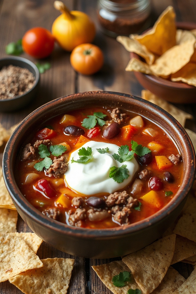 slow cooker taco soup recipe