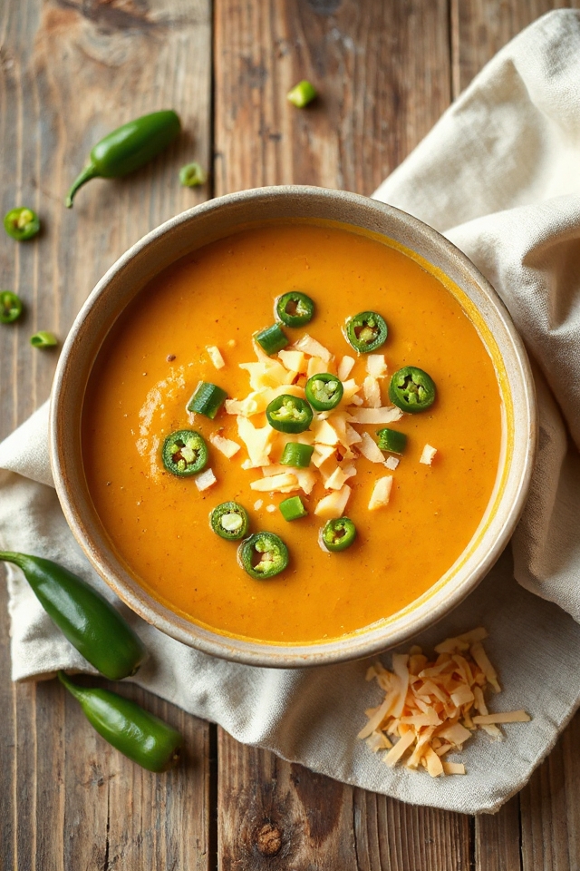 spicy cheddar jalapeno soup