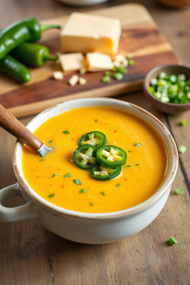 spicy cheddar jalapeno soup