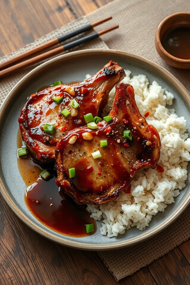 tender soy infused pork chops