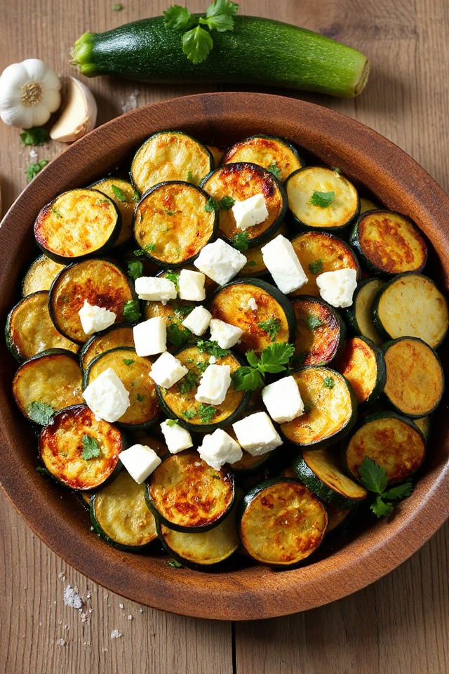 zucchini coins with feta