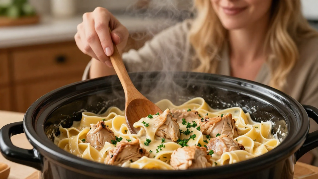 How to Make Chicken Alfredo in a Slow Cooker