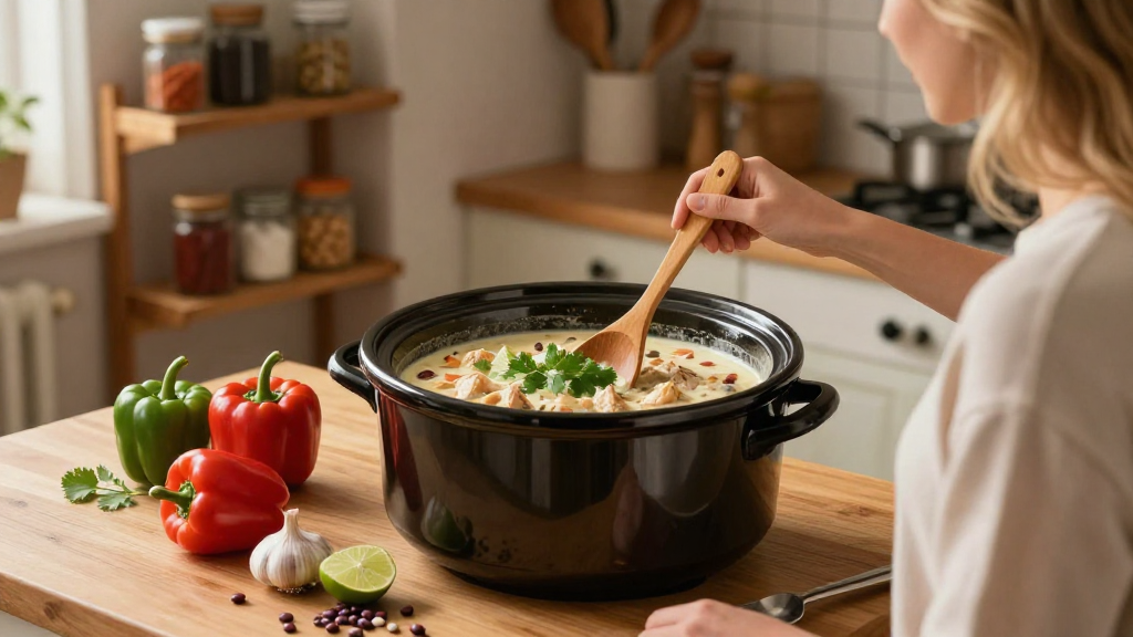 How to Make White Chicken Chili in a Slow Cooker