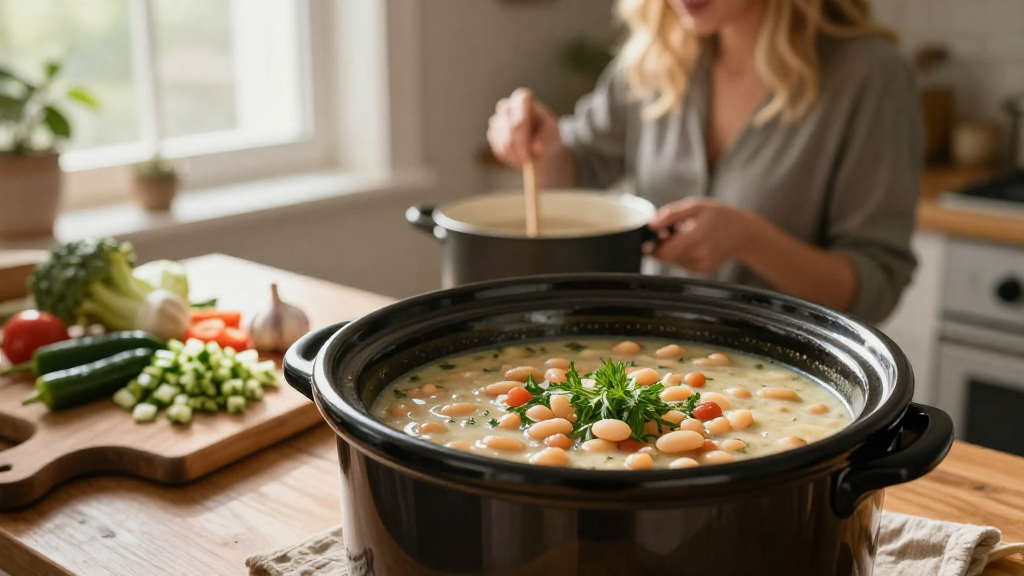 How to Make White Bean Soup in a Slow Cooker